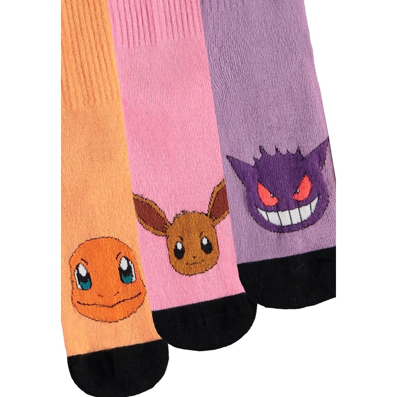 POKEMON - Trio Color - Pack de 3 Paires de Chaussettes Sport (T35-38)