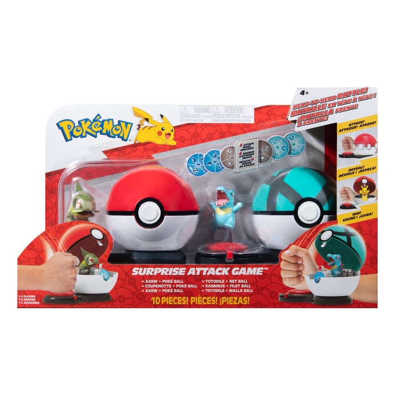 Pokmon Surprise Attack Game Axew & Pok Ball vs. Totodile & Net Ball