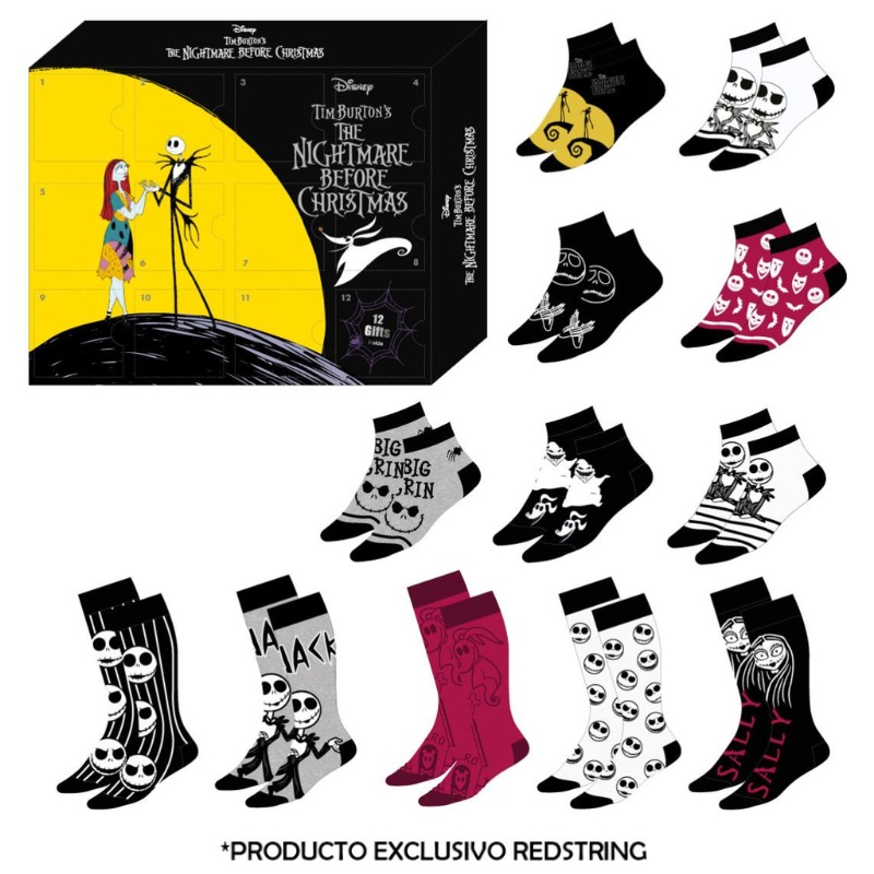 L'ETRANGE de Mr JACK - Gift Box - 12 Paires de Chaussettes (T 35-41)