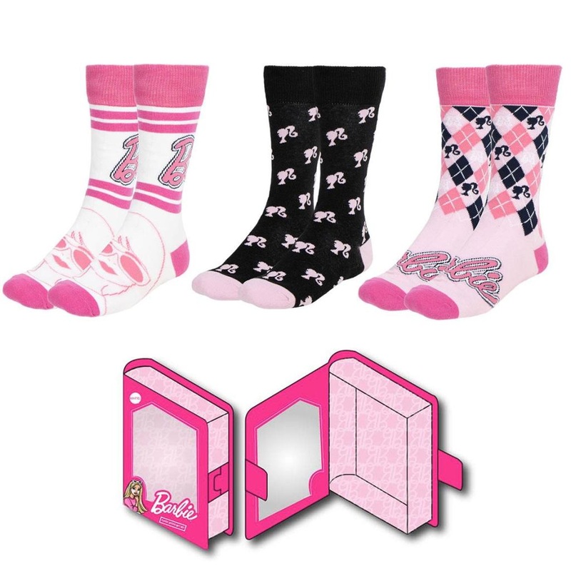 BARBIE - Pack de 3 Paires de Chaussettes (Taille 36-43)